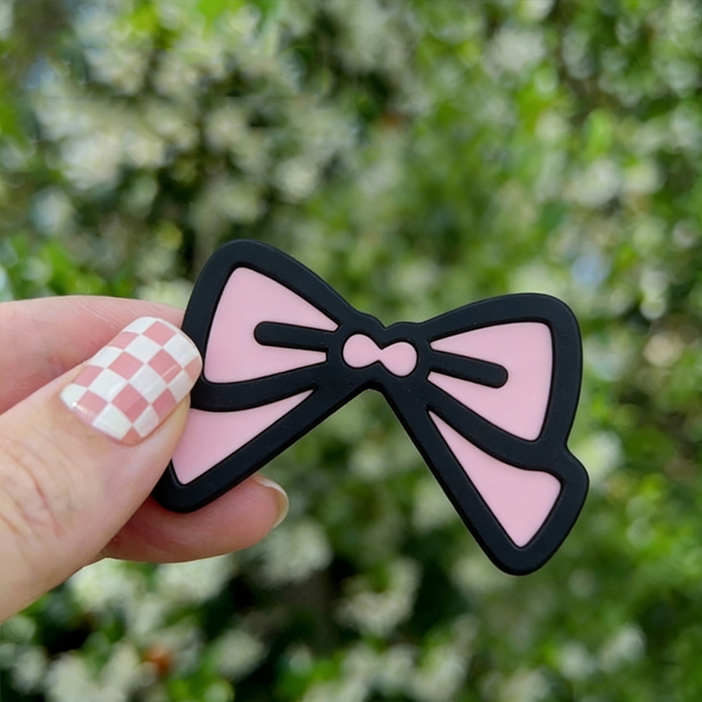 Desk Setup Laptop And Monitor - Cute Pink Bow Monitor Decor Kawaii