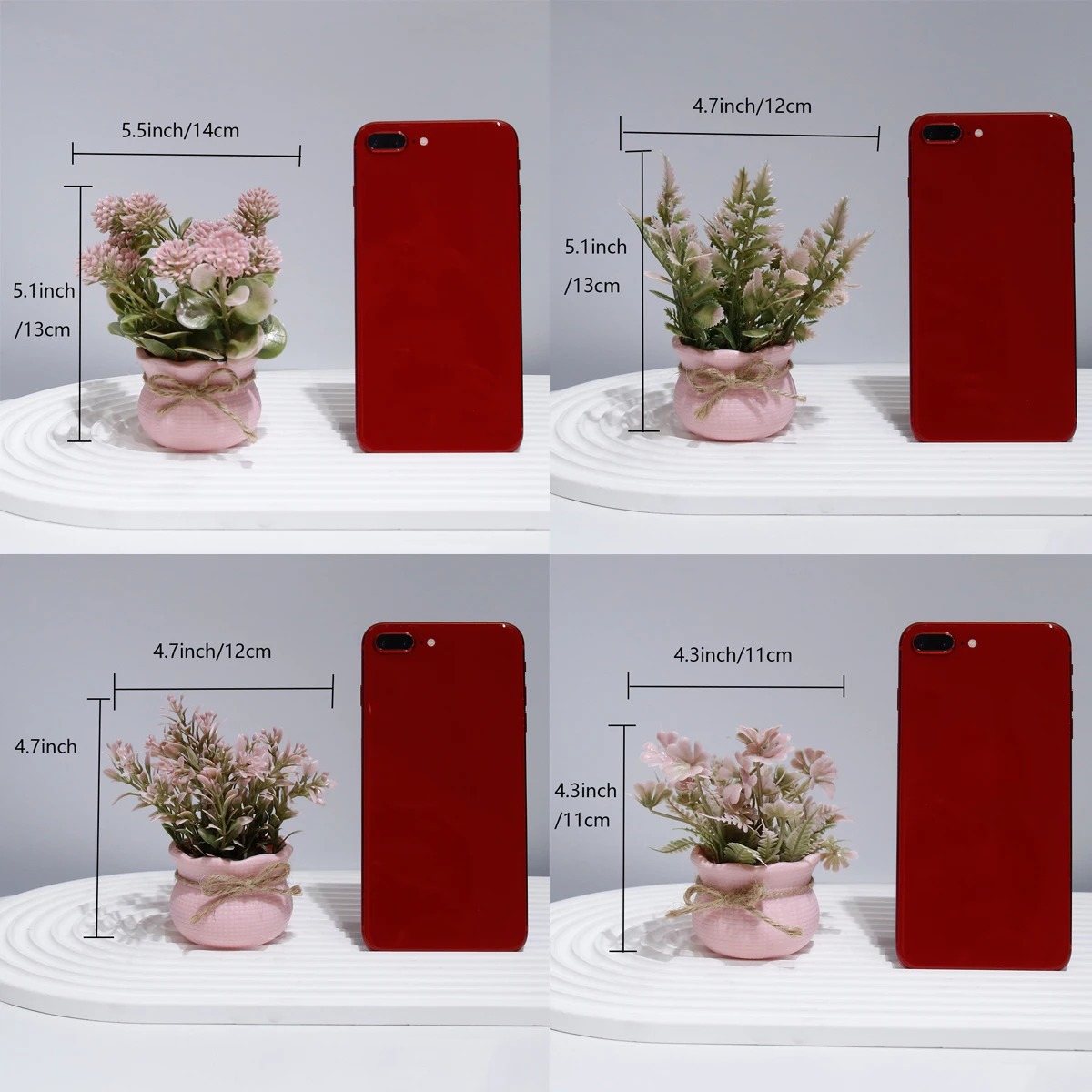 Mini Artificial Pink Series Fl - Desk Setup Plant ulasan dan harga