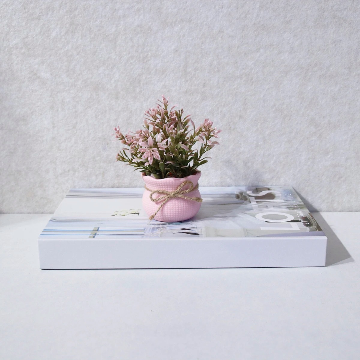 Mini Artificial Pink Series Fl - Desk Setup Plant ulasan dan harga
