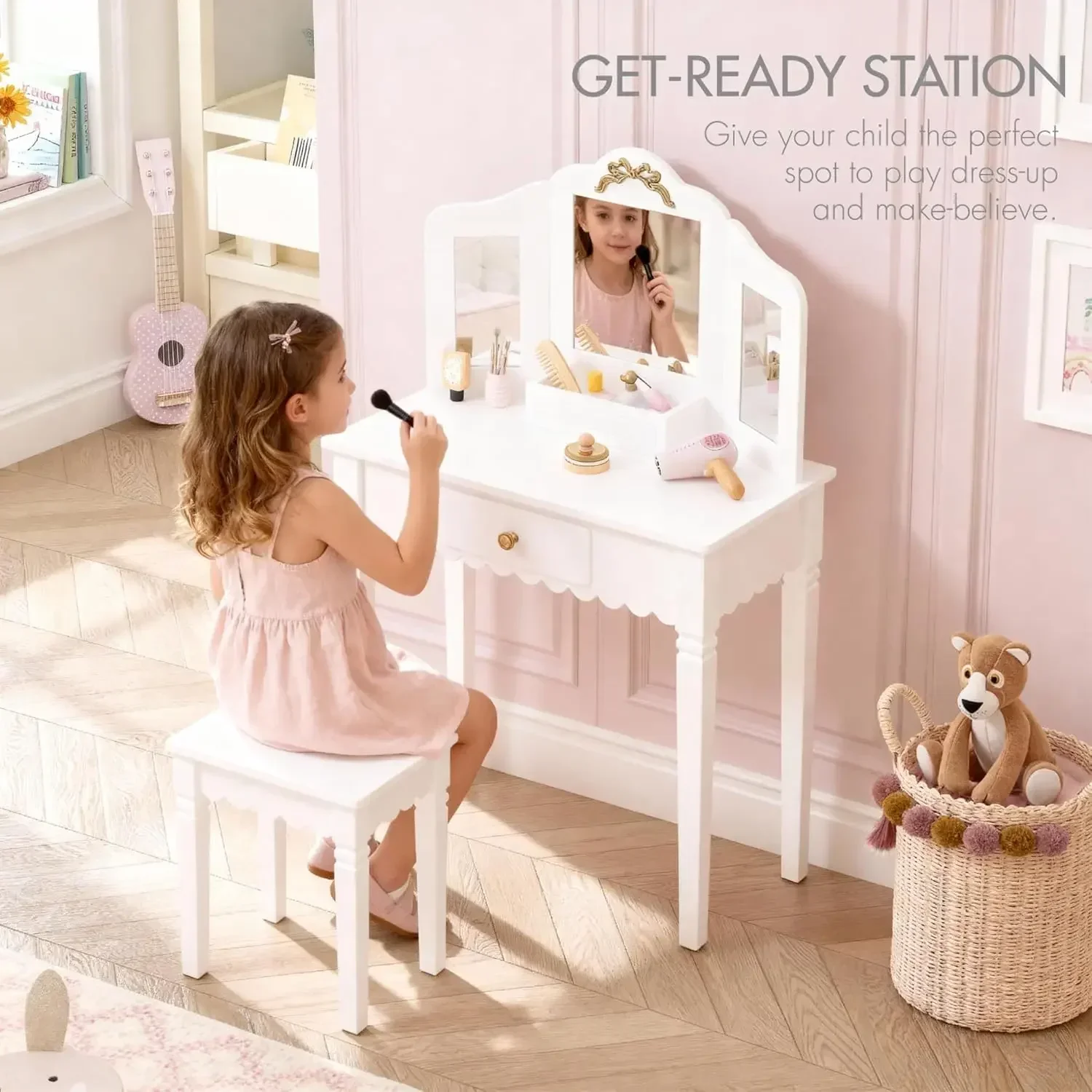 Spirich Kids Vanity Set with M - Desk Setup Kids ulasan dan harga