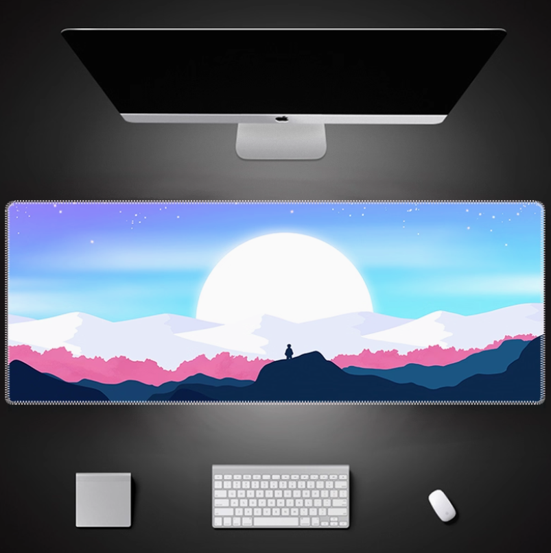 Minimalist Natural Mountain Be - Desk Setup Natural ulasan dan harga