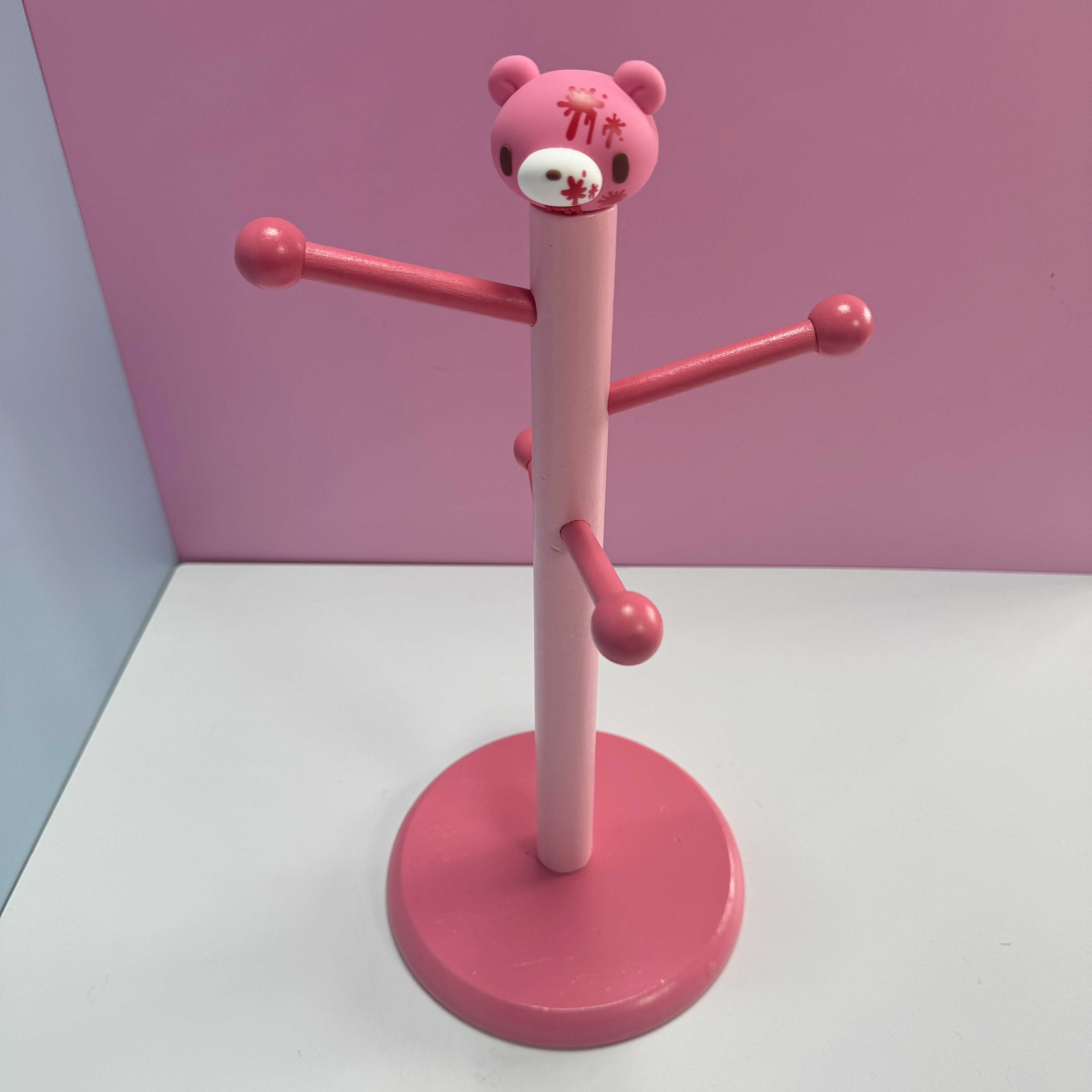 Cute Pink  Bear Wooden Jewelry - Desk Setup Cute ulasan dan harga
