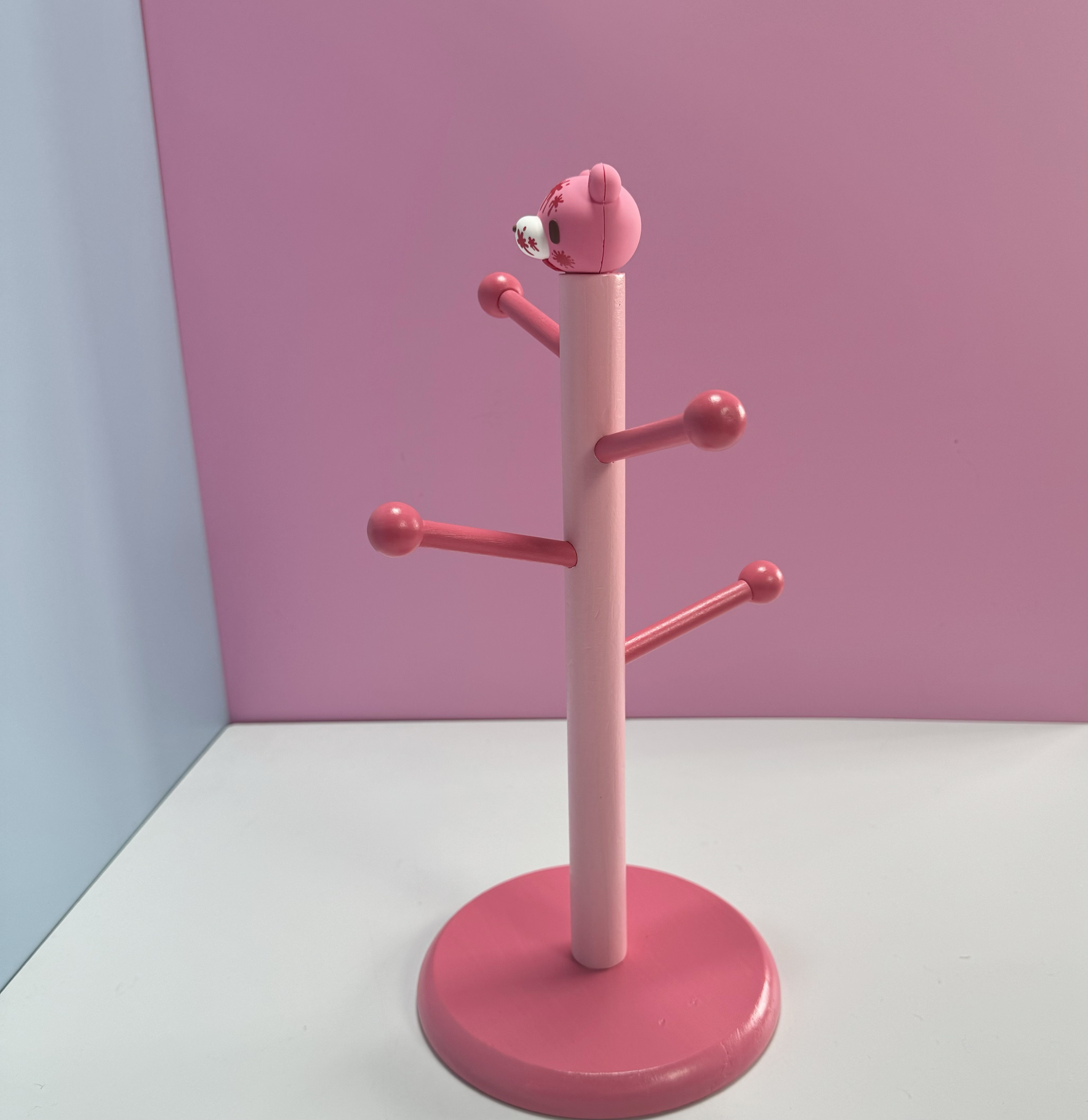 Cute Pink  Bear Wooden Jewelry - Desk Setup Cute ulasan dan harga