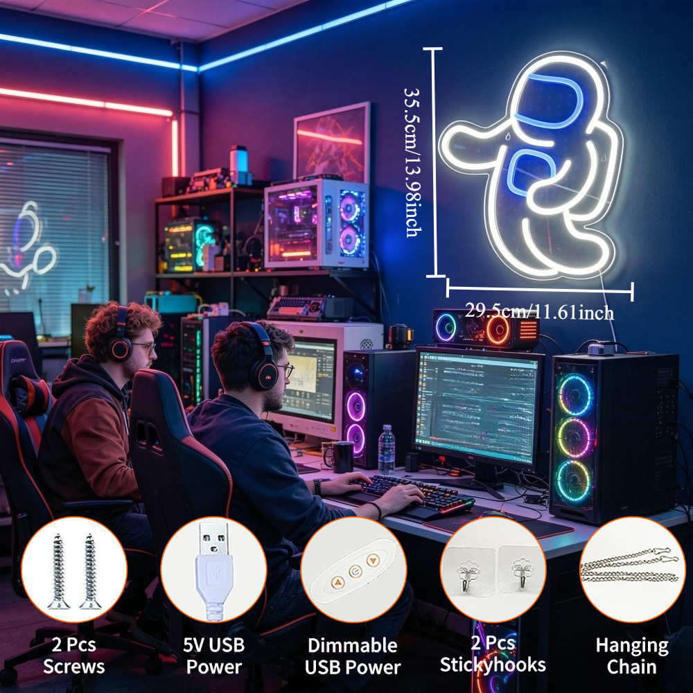 Astronaut Dancing Neon Sign LE - Desk Setup Kids ulasan dan harga