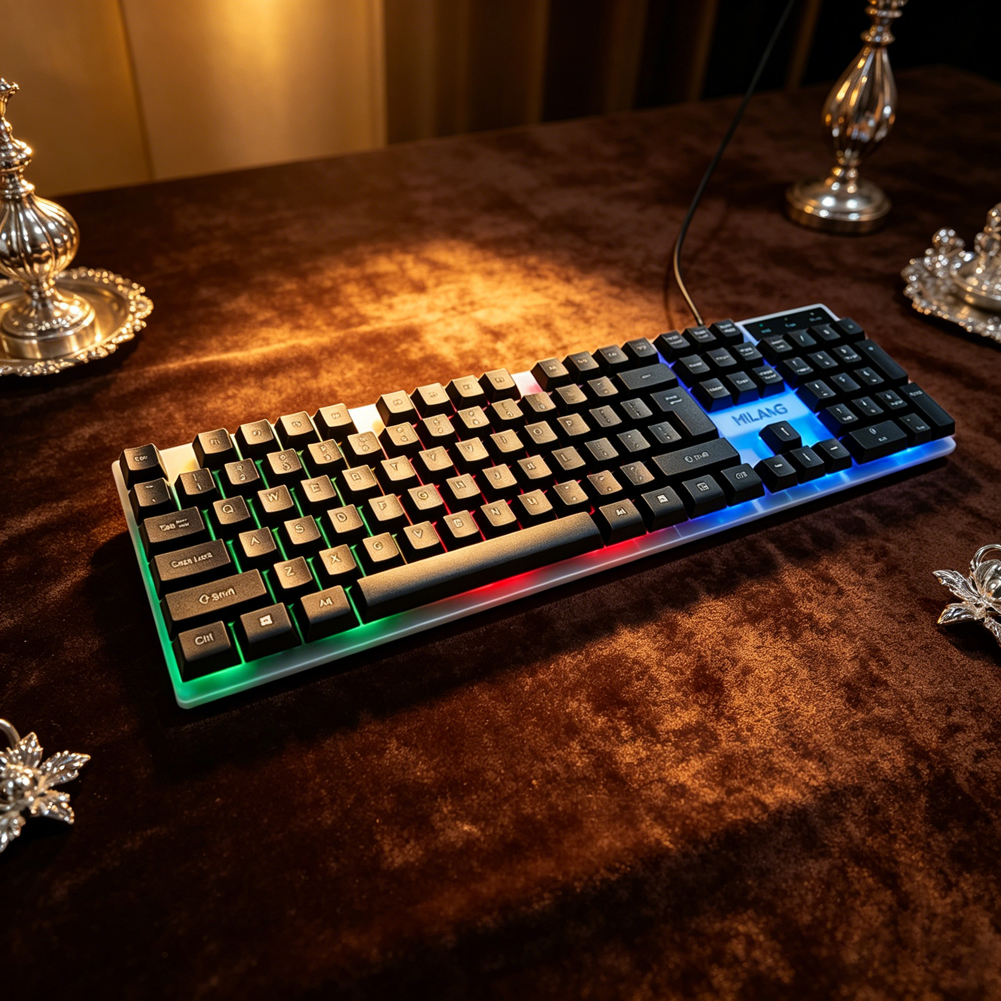 Wired RGB Backlit Keyboard Mou - Desk Setup Tech ulasan dan harga