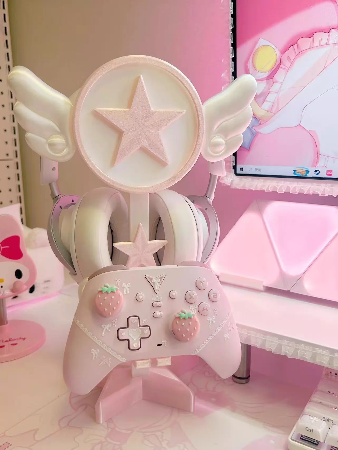 Headphone Game Stand ,E-Sports - Desk Setup Girly ulasan dan harga