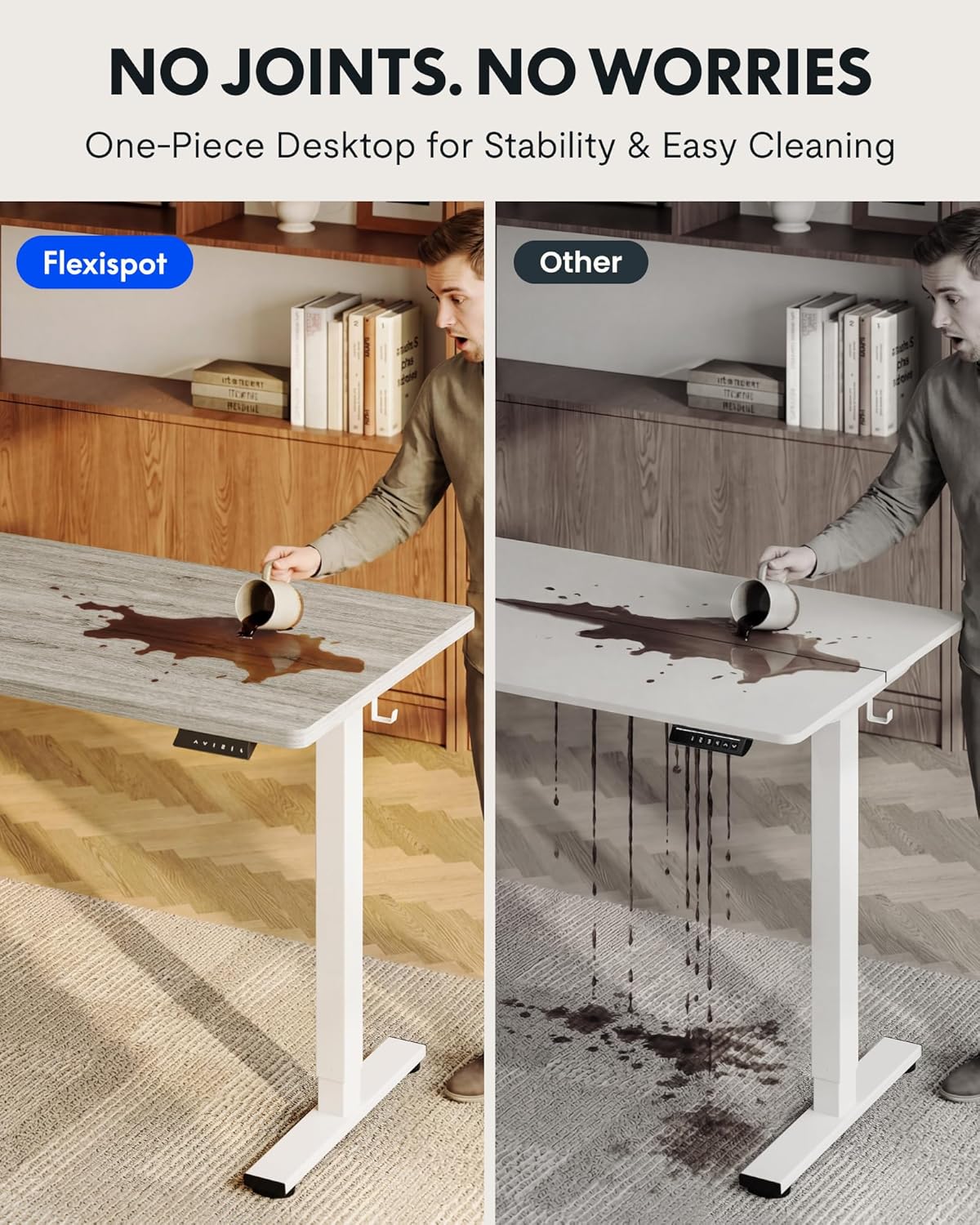One-Piece Electric Height Adju - Desk Setup For Office ulasan dan harga