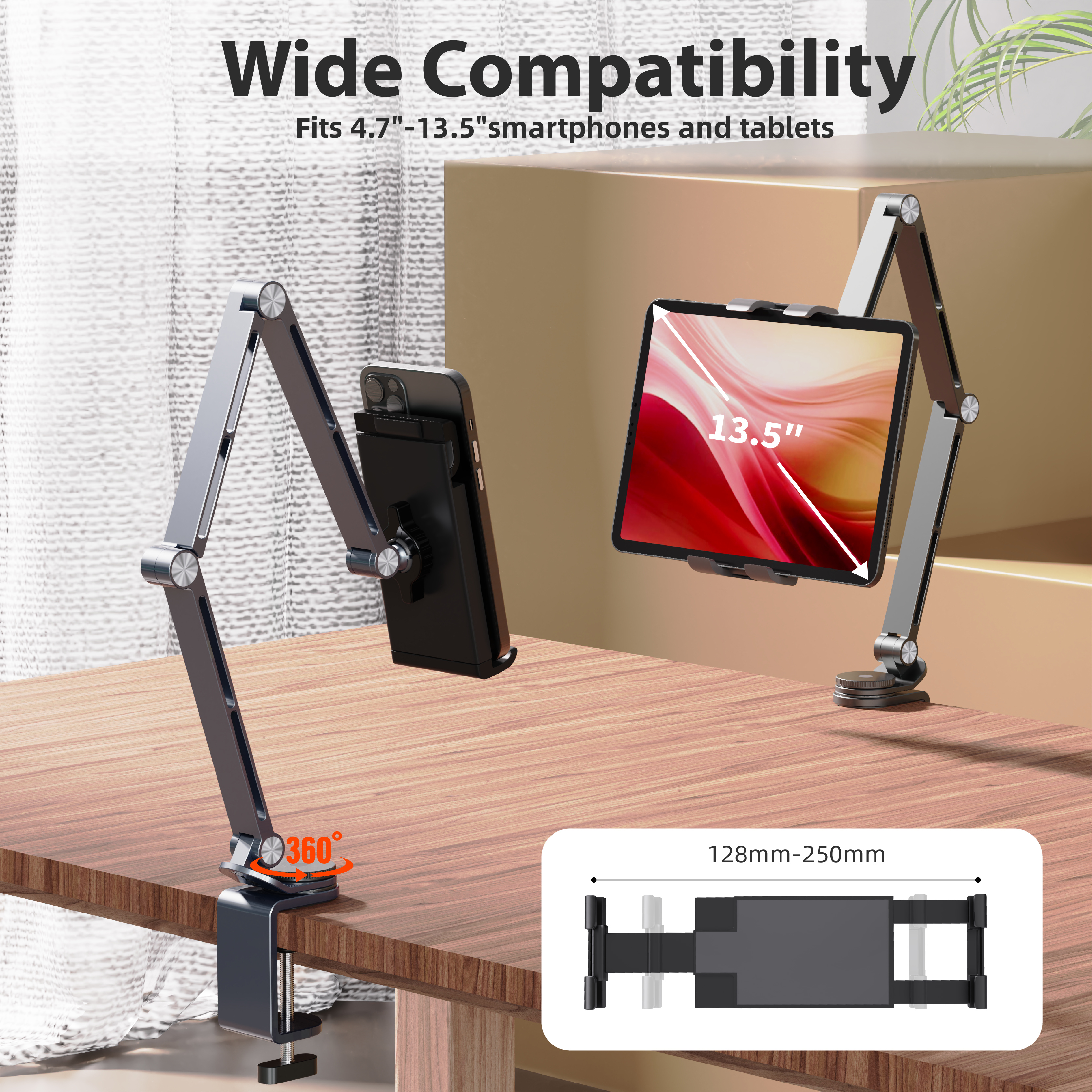 Kimdoole Tablet Desktop Cantil - Monitor Arm Clamp ulasan dan harga
