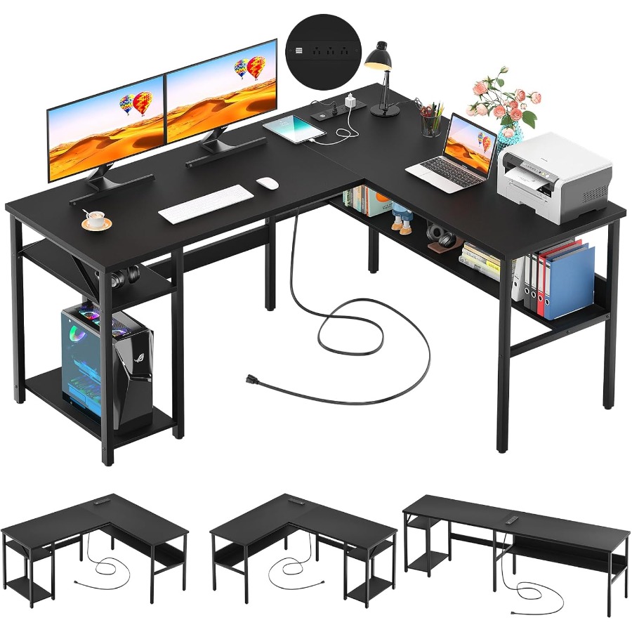 Reversible L Shaped Desk with  - Desk Setup For Office ulasan dan harga