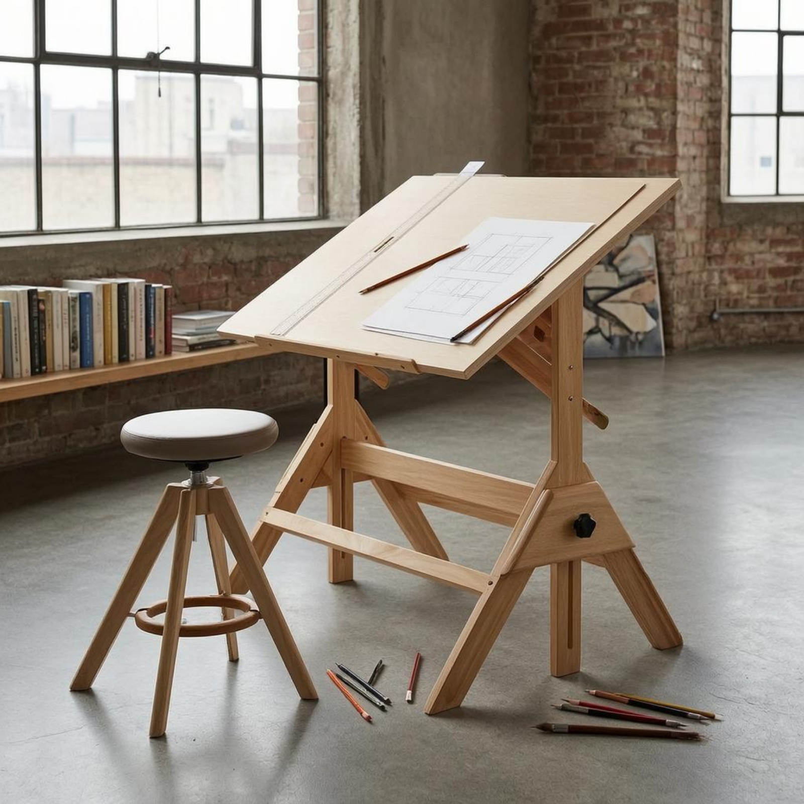 Art Furniture Drafting Desk Ad - Desk Setup Drawing ulasan dan harga