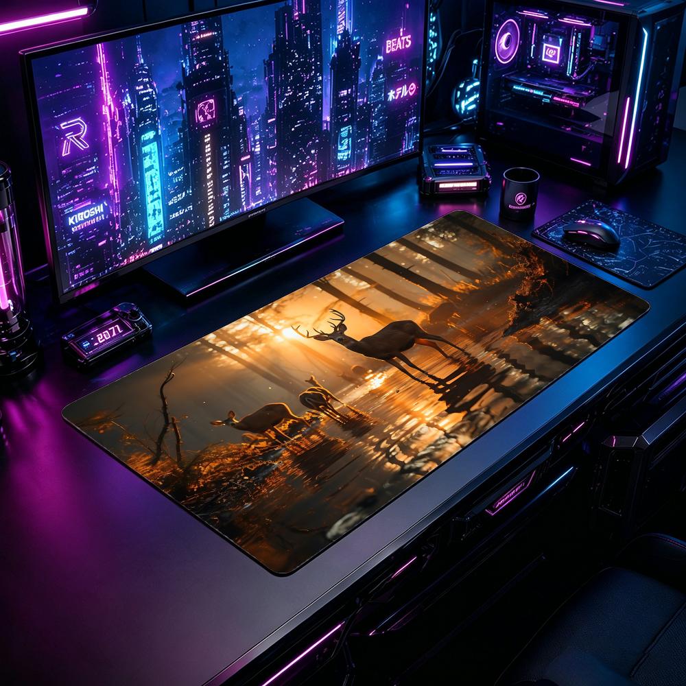 Nature DDeeres Gaming Mouse Pa - Desk Setup Natural ulasan dan harga