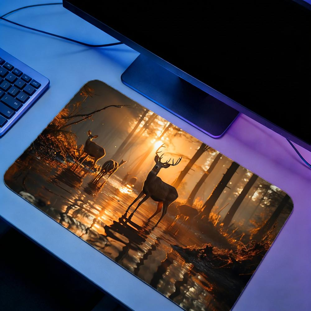 Nature DDeeres Gaming Mouse Pa - Desk Setup Natural ulasan dan harga