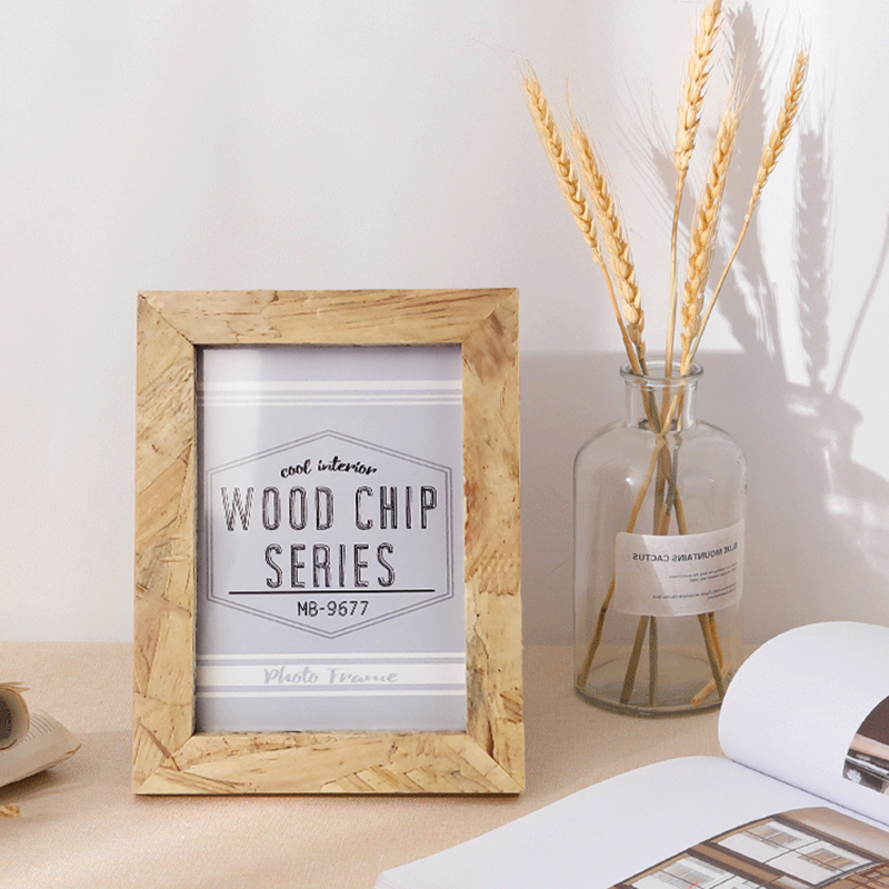 Wooden Picture frame Home Deco - Desk Setup Photo ulasan dan harga