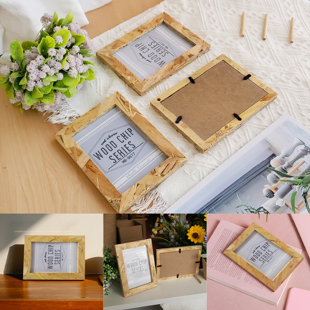 Wooden Picture frame Home Deco - Desk Setup Photo ulasan dan harga
