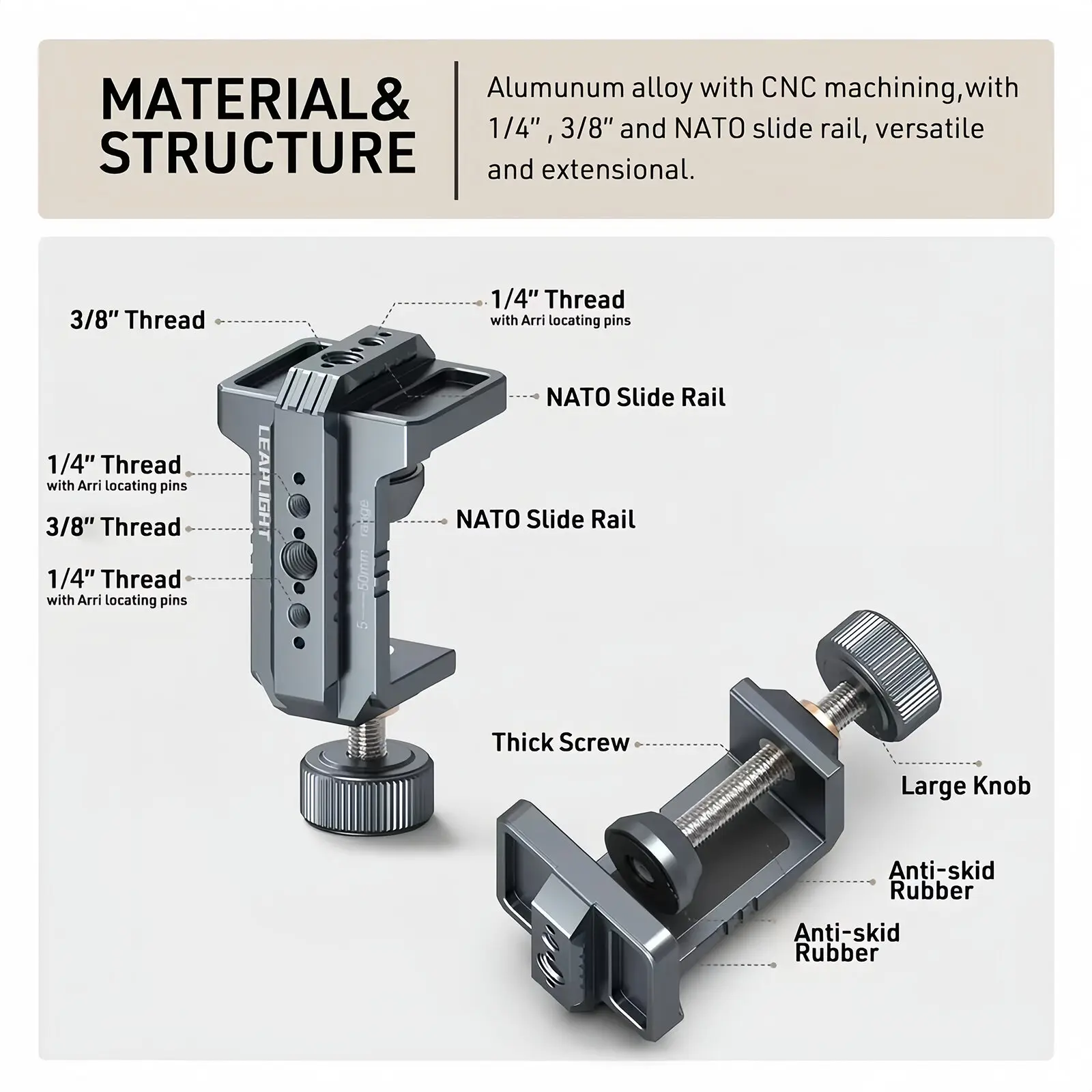 Photography C Clamp Aluminum T - Monitor Arm Clamp ulasan dan harga