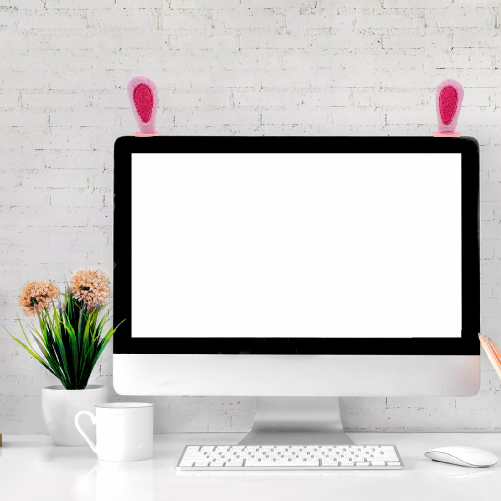 2Pairs Monitor Ears Decoration - Desk Setup Laptop And Monitor ulasan dan harga