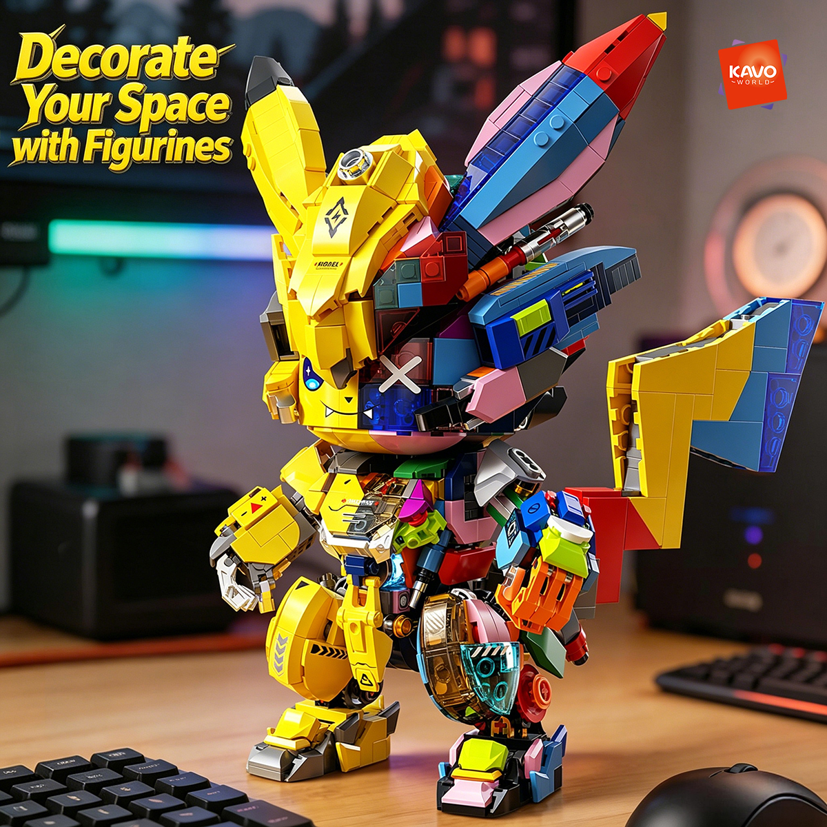 KAVOWORLD 1505 PCS DIY Mecha A - Desk Setup Diy ulasan dan harga