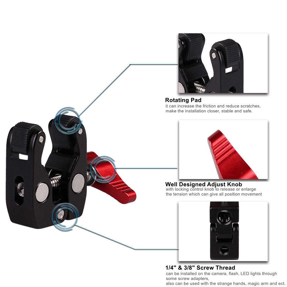 Metal Multi-function Ball Head - Monitor Arm Clamp ulasan dan harga