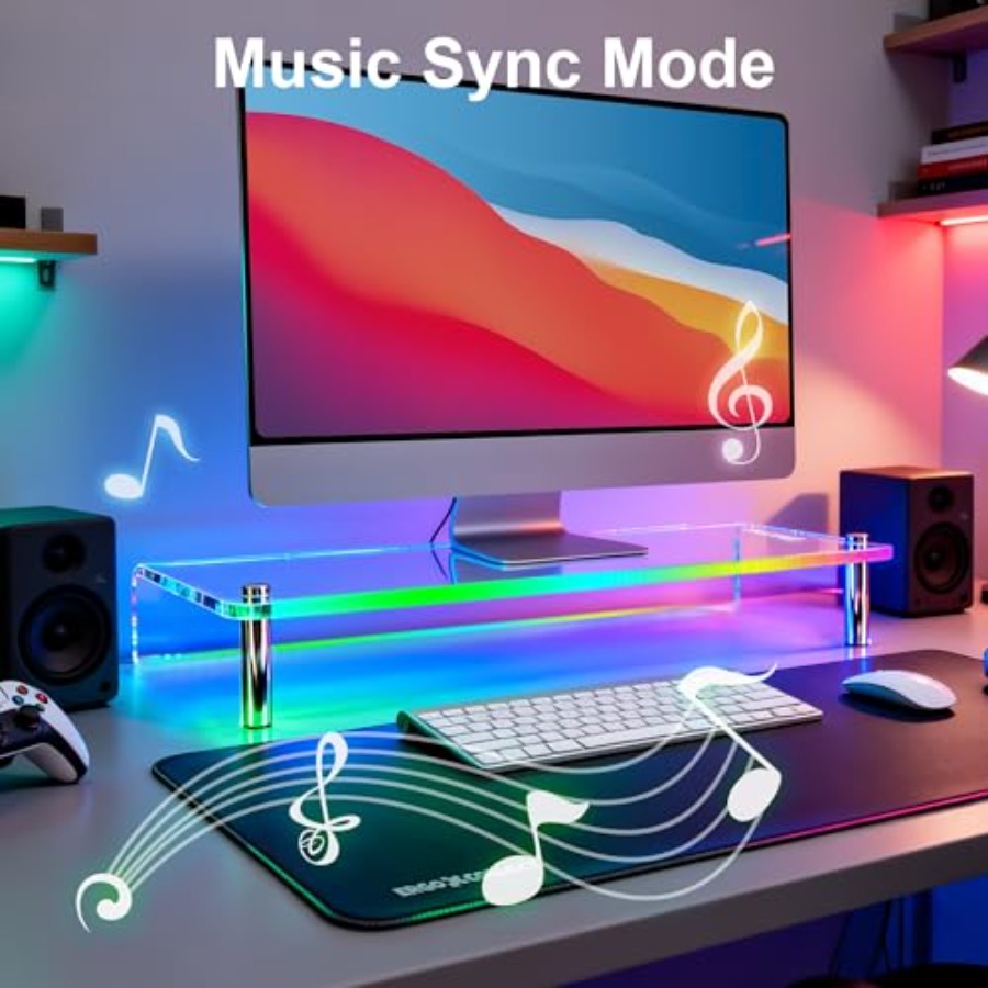 Acrylic Monitor Stand with WRG - Desk Setup Laptop And Monitor ulasan dan harga
