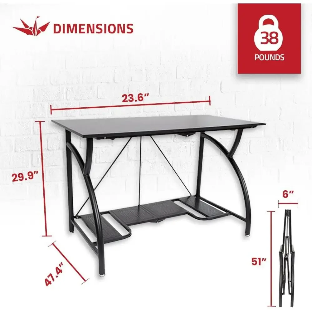 Space-Saving Foldable Desk for - Desk Setup Laptop And Monitor ulasan dan harga