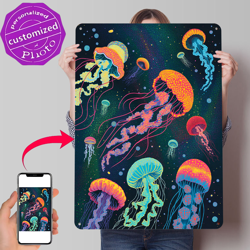 Vibrant Jellyfish in Cosmic Ba - Desk Setup Background ulasan dan harga