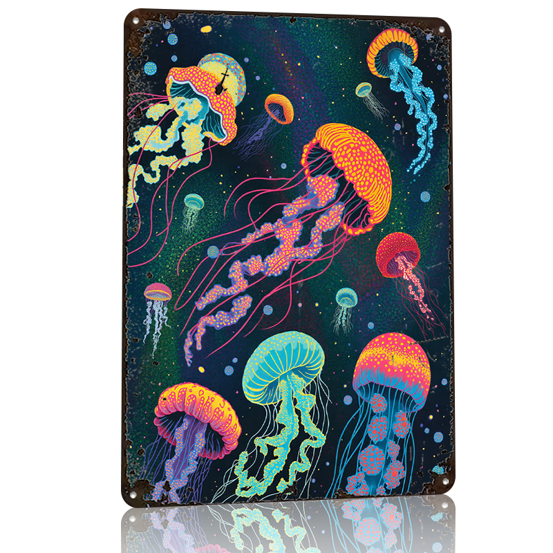 Vibrant Jellyfish in Cosmic Ba - Desk Setup Background ulasan dan harga