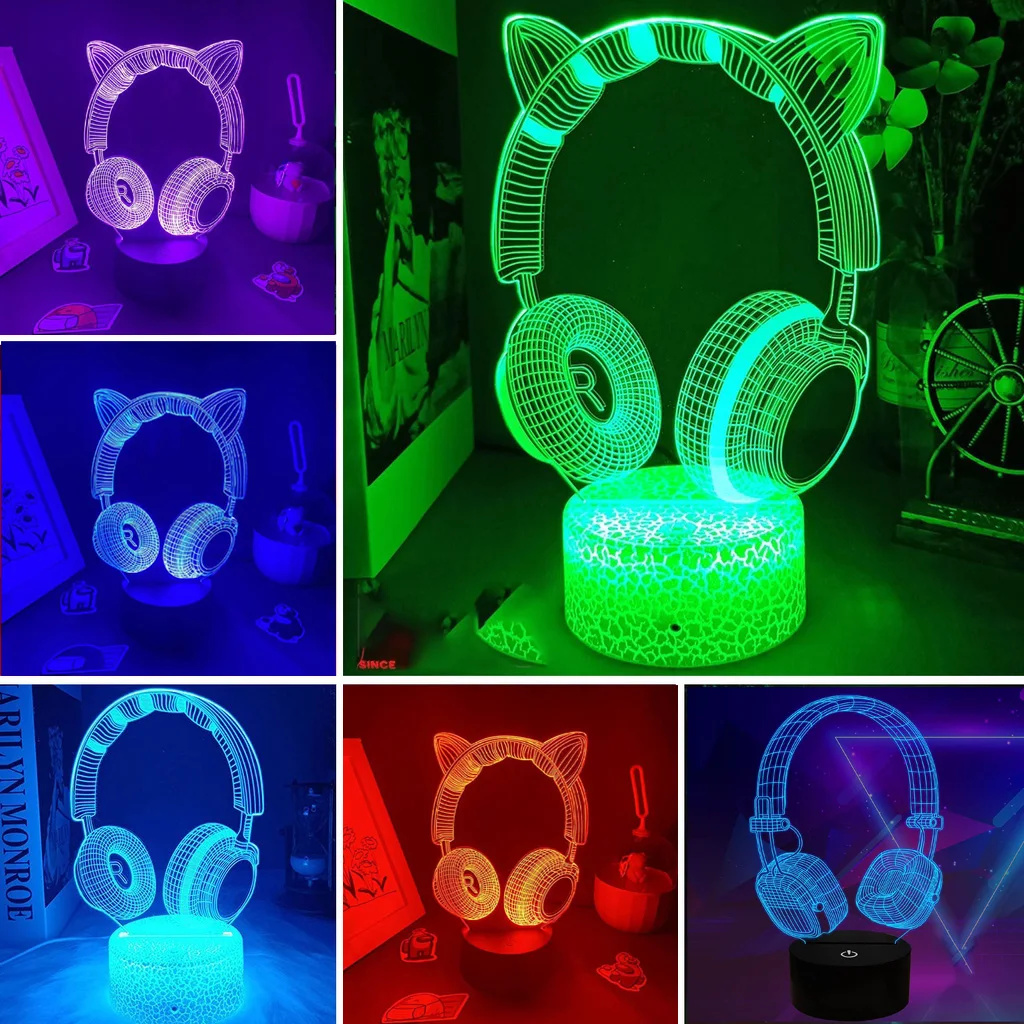 New Headphones 3D Illusion Nig - Desk Setup Diy ulasan dan harga