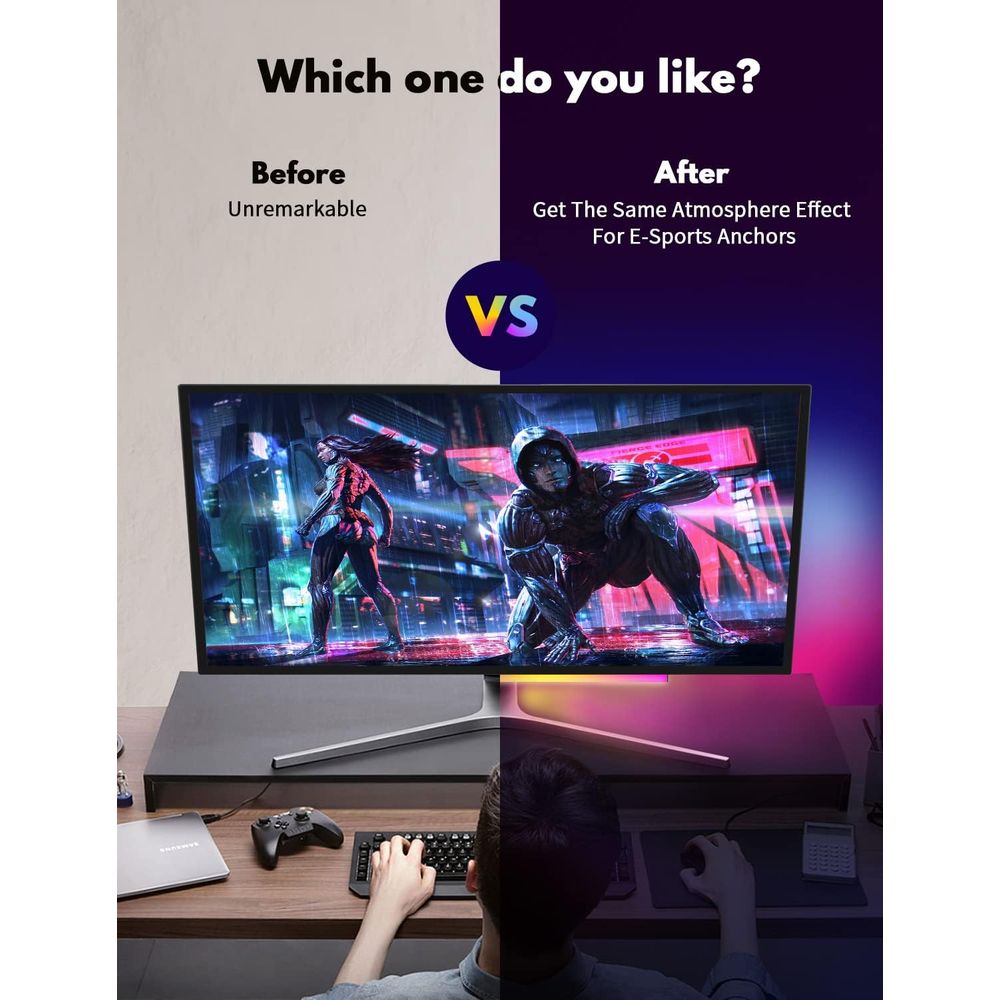 12 5V USB-Powered RGB Light Ba - Desk Setup Options ulasan dan harga