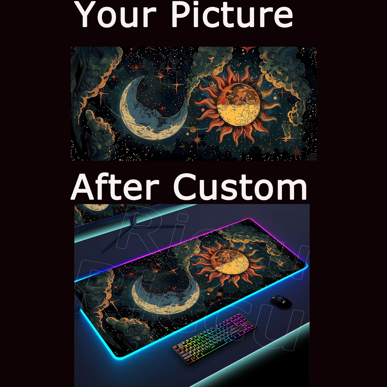 Large DIY RGB Mouse Pad Custom - Desk Setup Diy ulasan dan harga