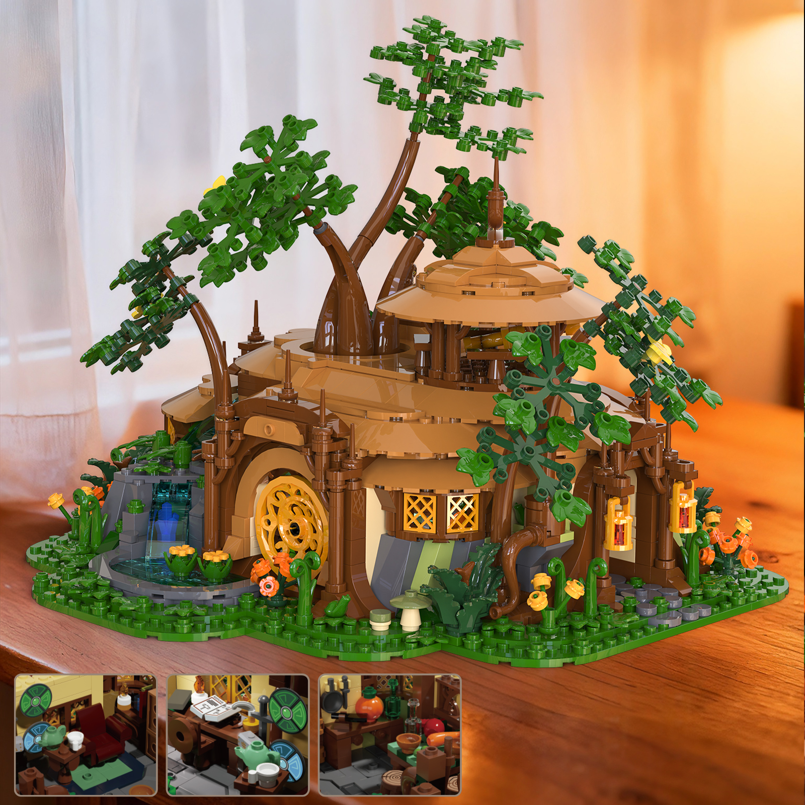 1854pcs Light-up Forest Castle - Desk Setup Kids ulasan dan harga
