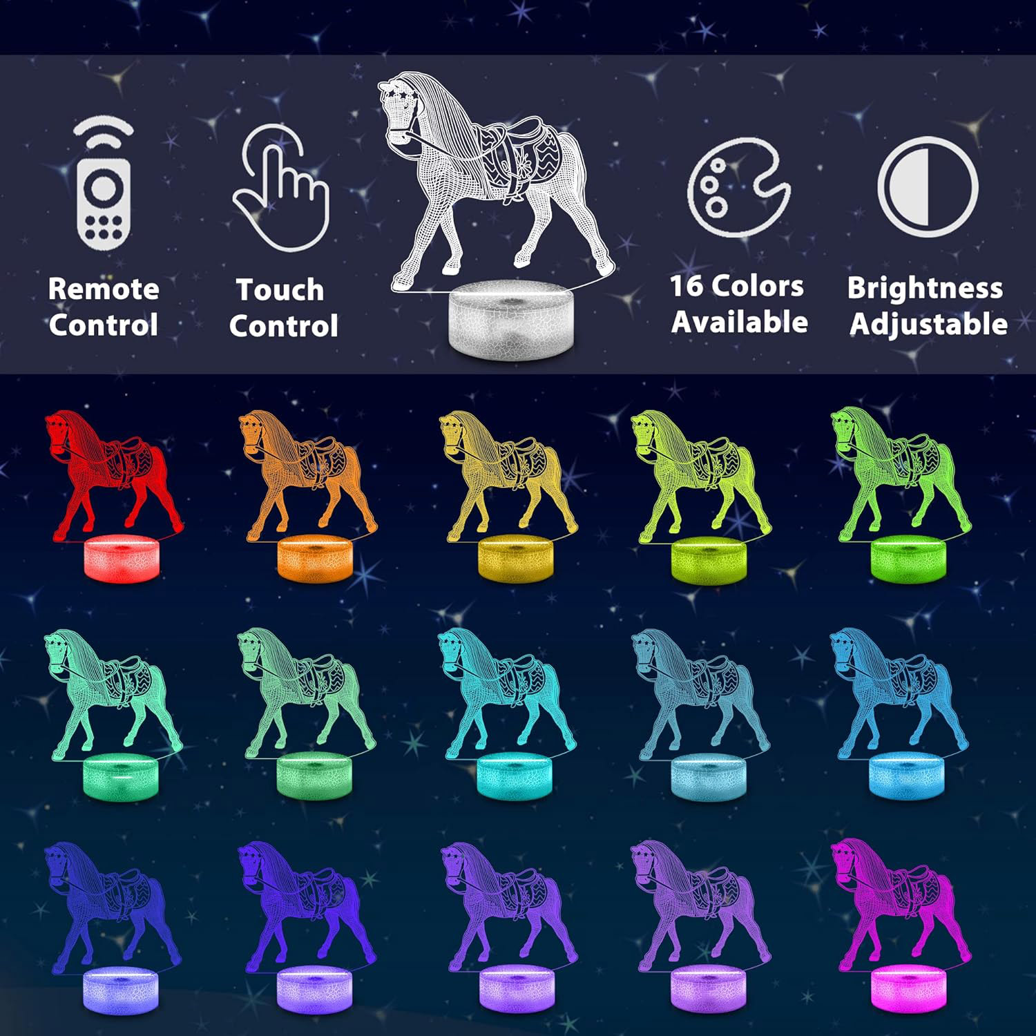 NEW Animal Horse 3D Night Lamp - Desk Setup Diy ulasan dan harga