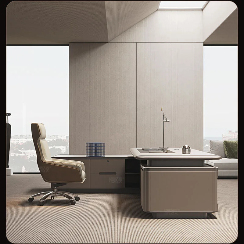 Manicure White L Shaped Wooden - Desk Setup For Office ulasan dan harga