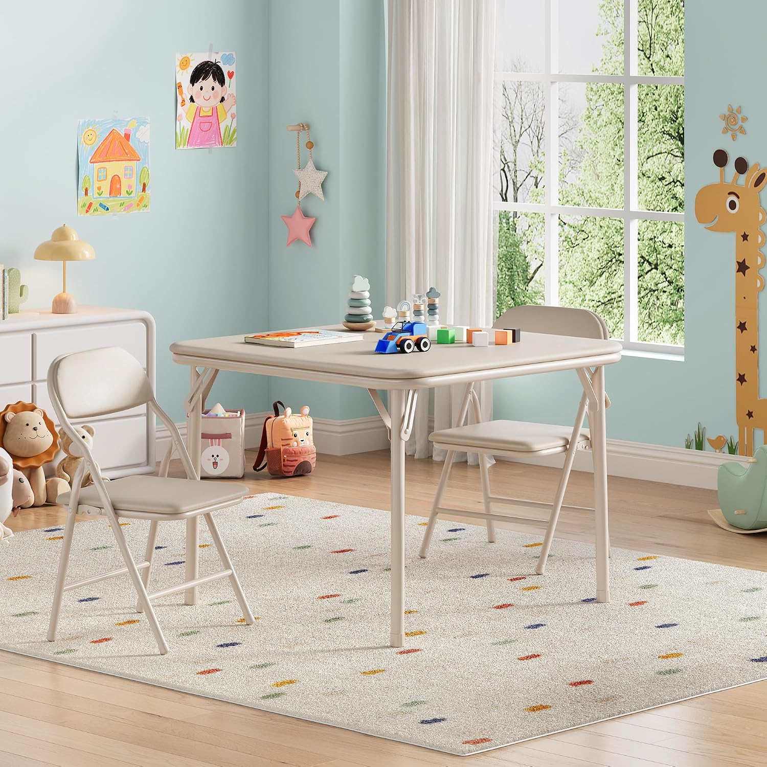 Garvee Kids Table and 2 Chairs - Desk Setup Drawing ulasan dan harga