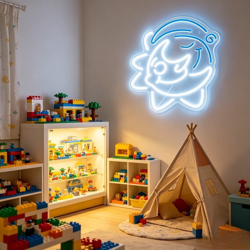 Cute Shark LED Neon Sign USB R - Desk Setup Kids ulasan dan harga