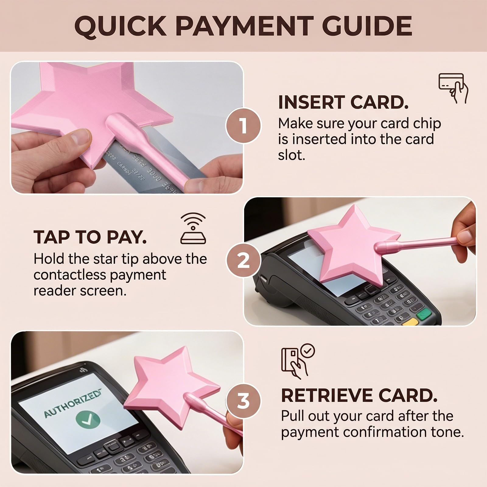 3D Printed Star Wand Card Hold - Desk Setup Cute ulasan dan harga