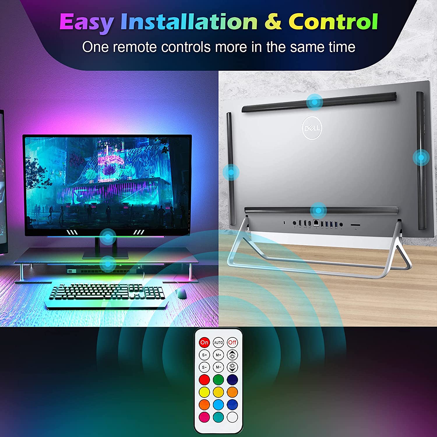 Under Monitor Light Bar RGB Dr - Desk Setup Diy ulasan dan harga
