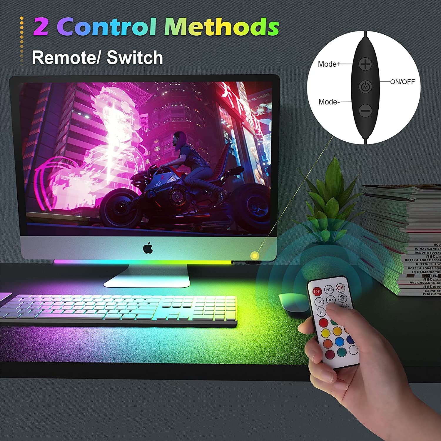 Under Monitor Light Bar RGB Dr - Desk Setup Diy ulasan dan harga